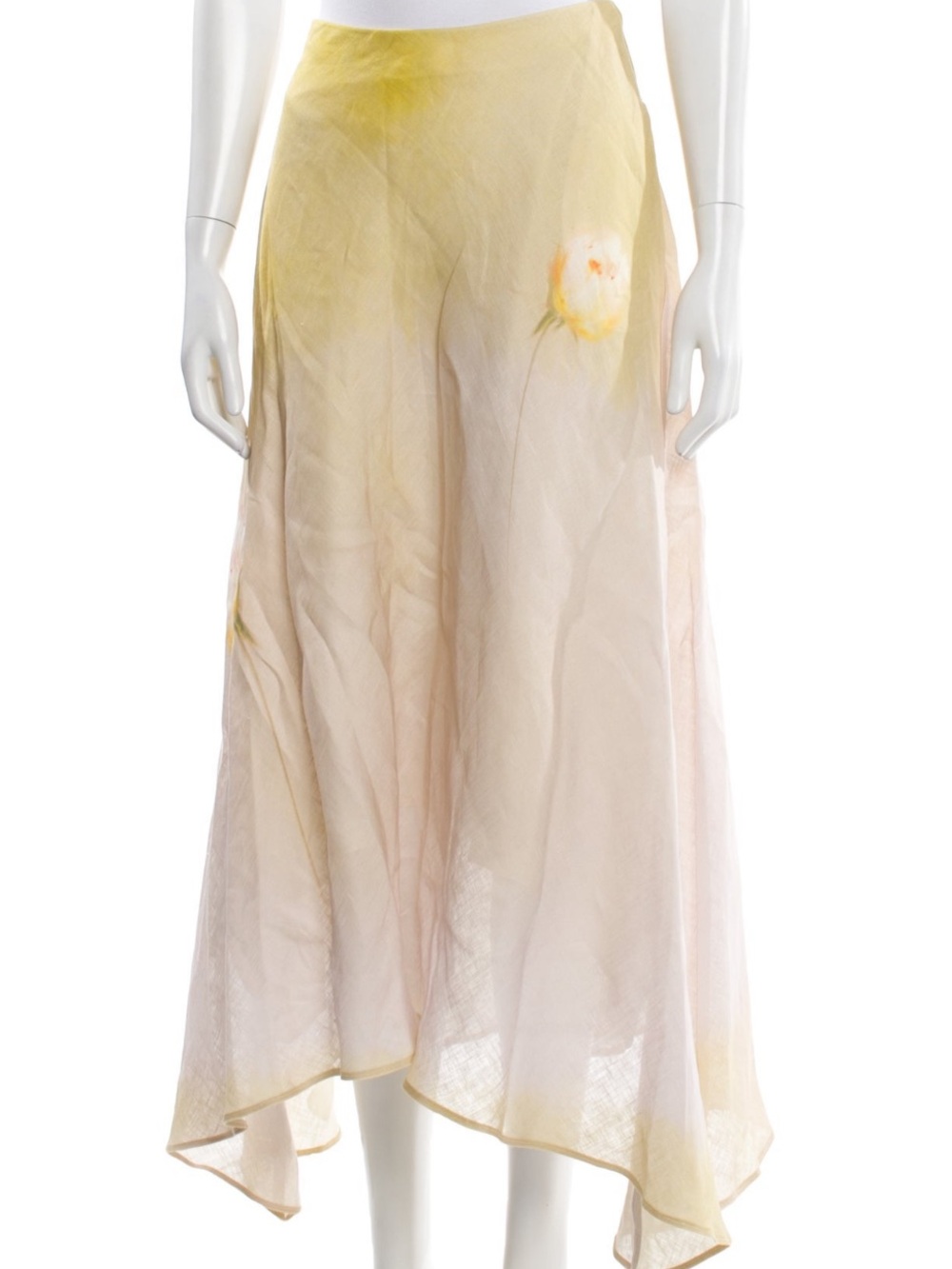 Palmier linen skirt